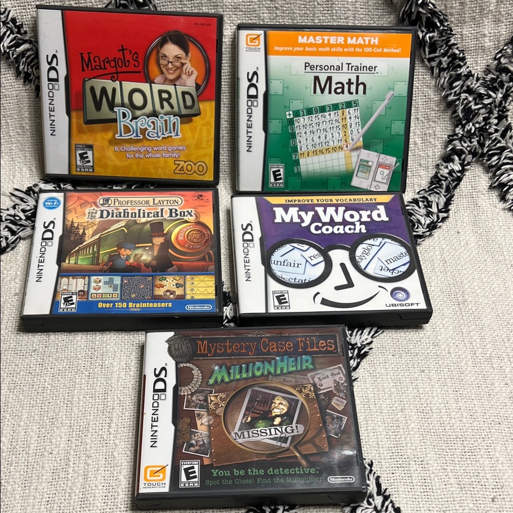 Nintendo DS Games Word Brain Math Mystery My Word Coach Professor Layton